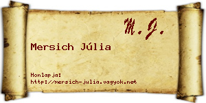Mersich Júlia névjegykártya